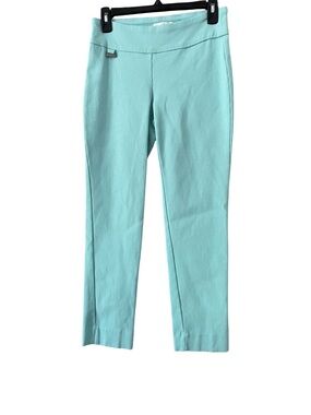 Peck & Peck Petite Mint Aqua Ponte Ankle Pants